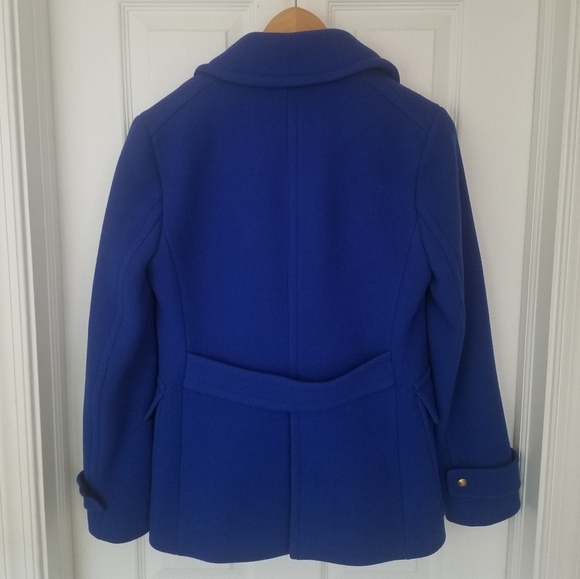 J. Crew Stadium Cloth Brilliant Blue Peacoat Jacket - Picture 2 of 13